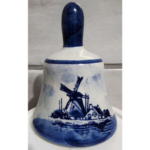 Delft Windmill Bell White Blue. Vintage